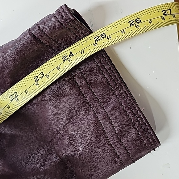 RD Style Merlot color Vegan Leather Zip Up Jacket Women’s Size Large - Picture 10 of 12